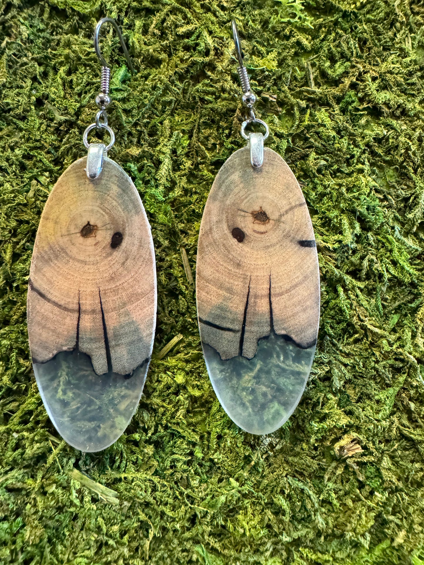 Handcrafted Wood & Resin Earrings