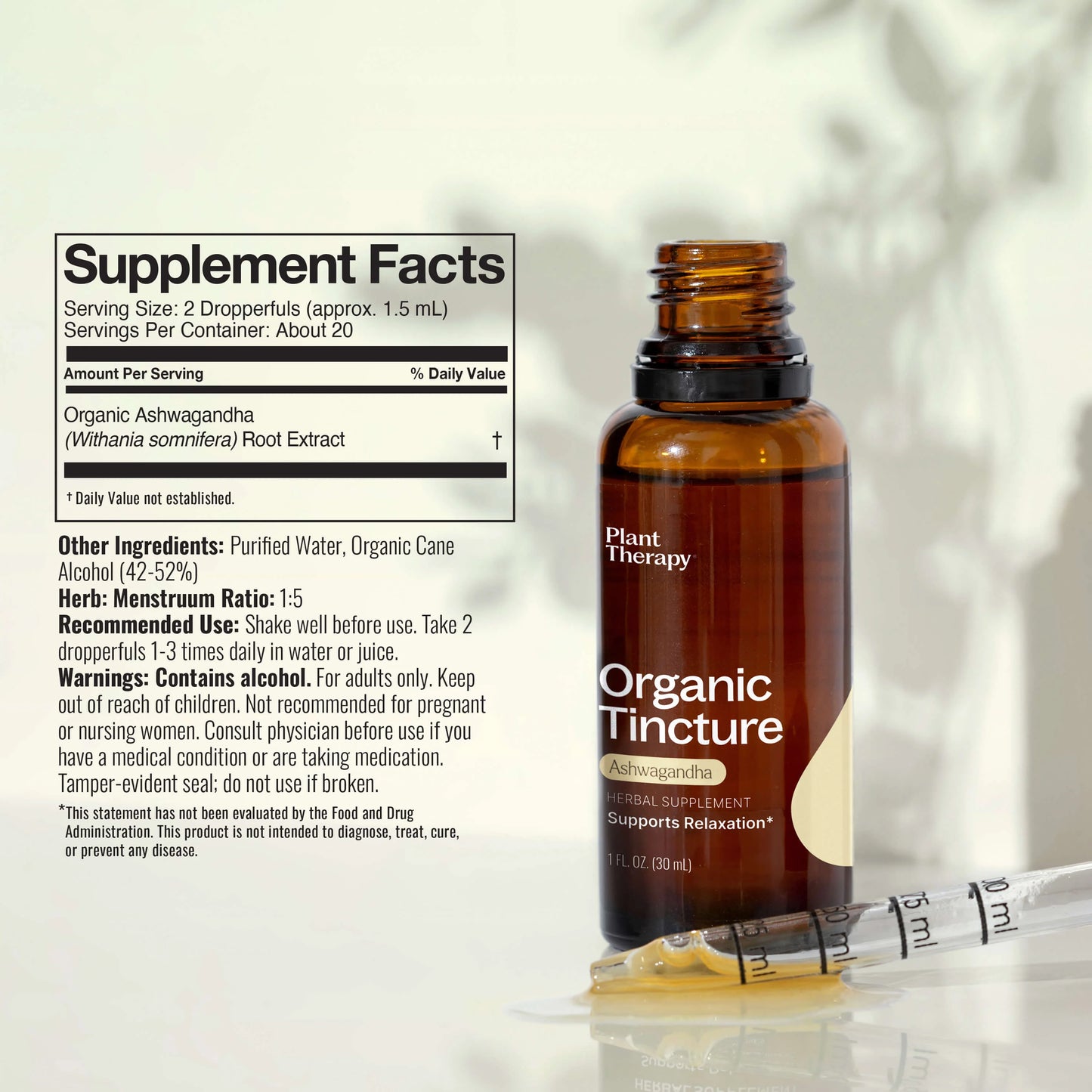 Ashwagandha Organic Tincture | Plant Therapy