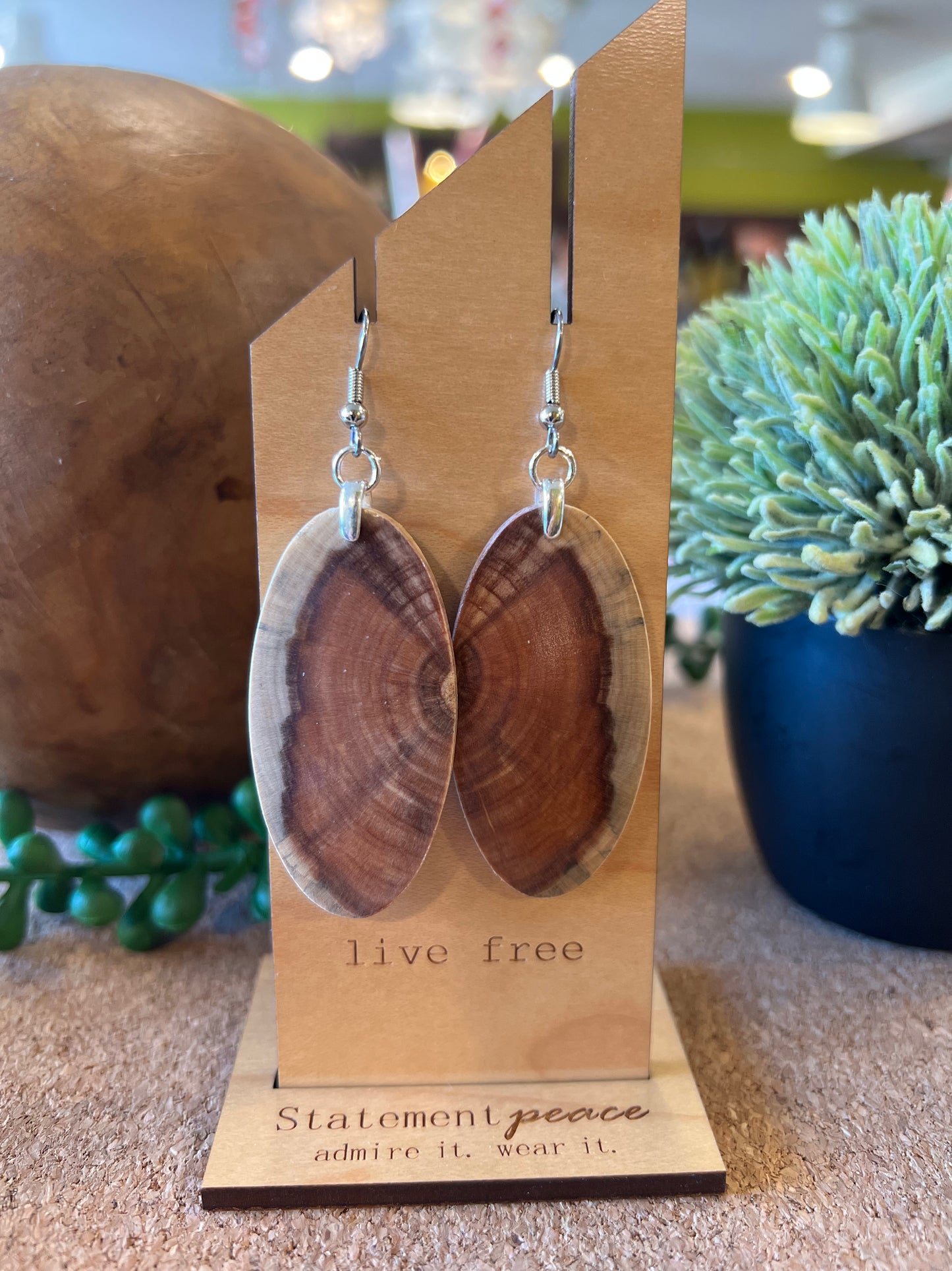 Handcrafted Wood & Resin Earrings