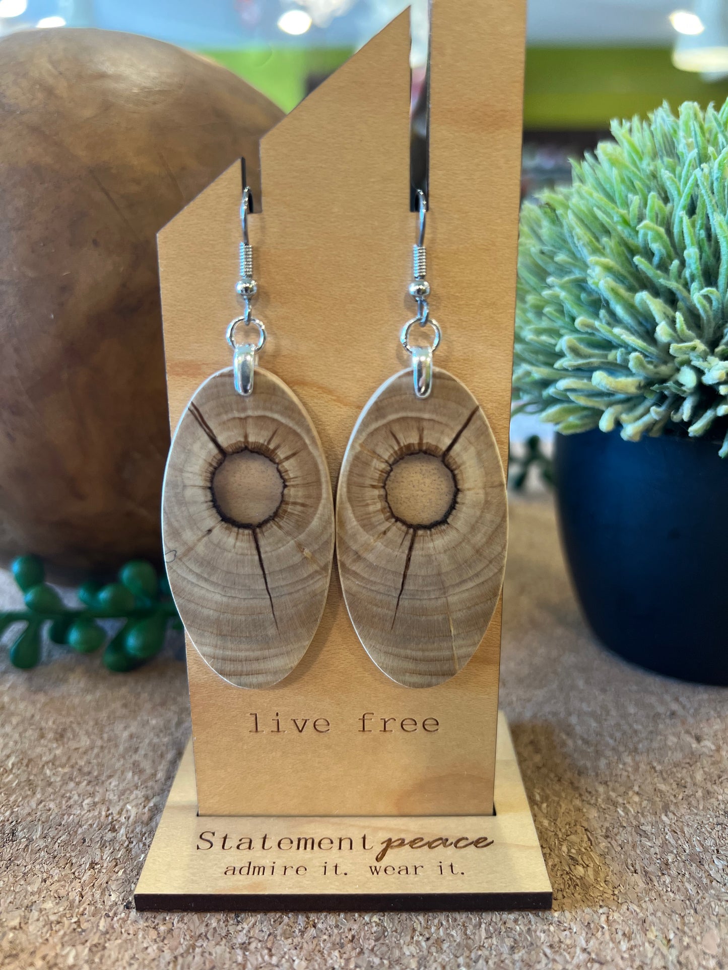 Handcrafted Wood & Resin Earrings