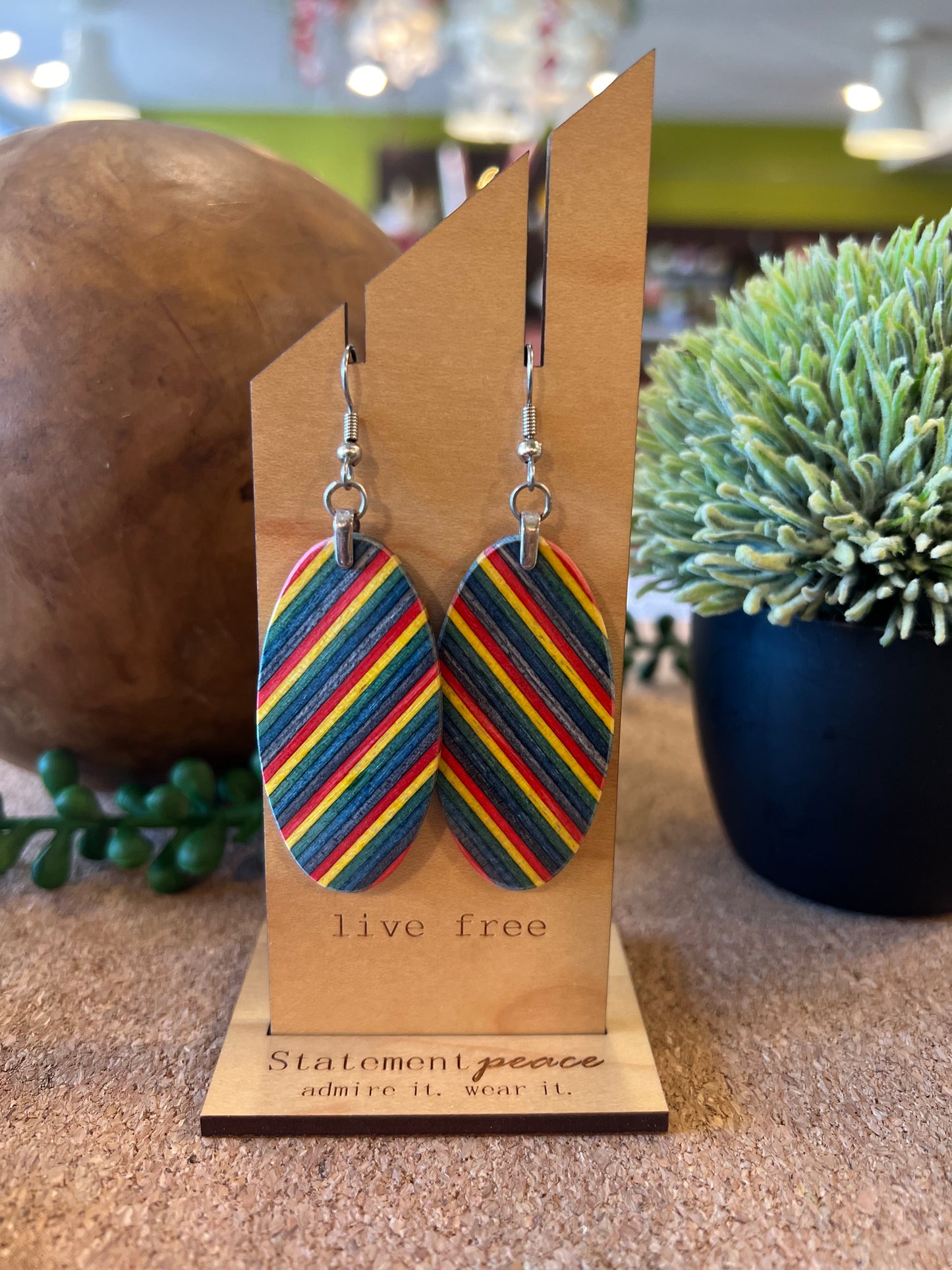 Handcrafted Wood & Resin Earrings