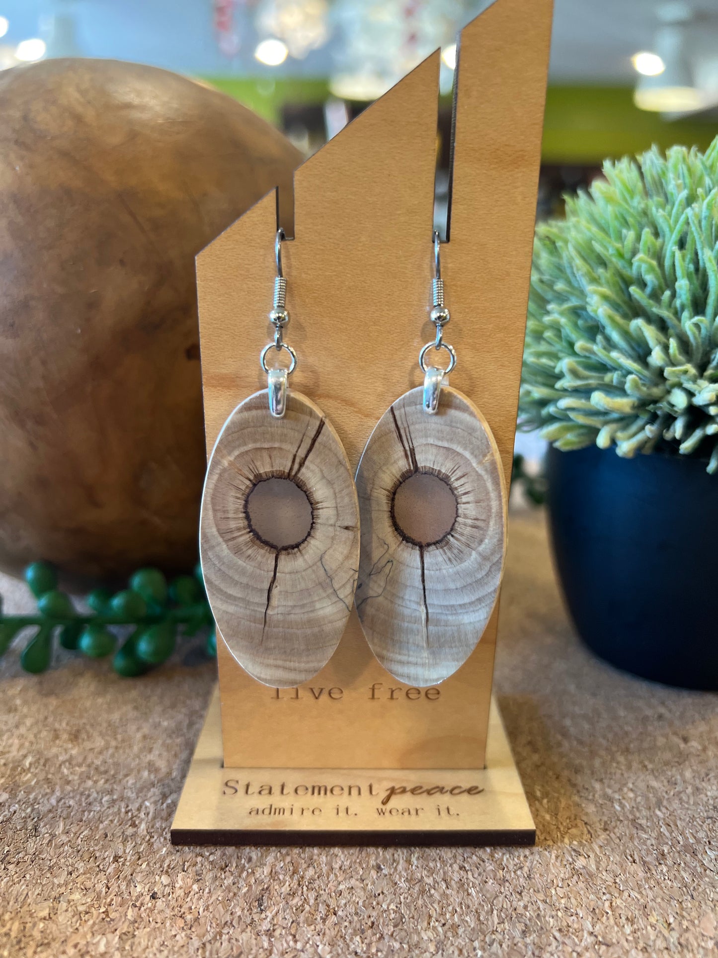 Handcrafted Wood & Resin Earrings