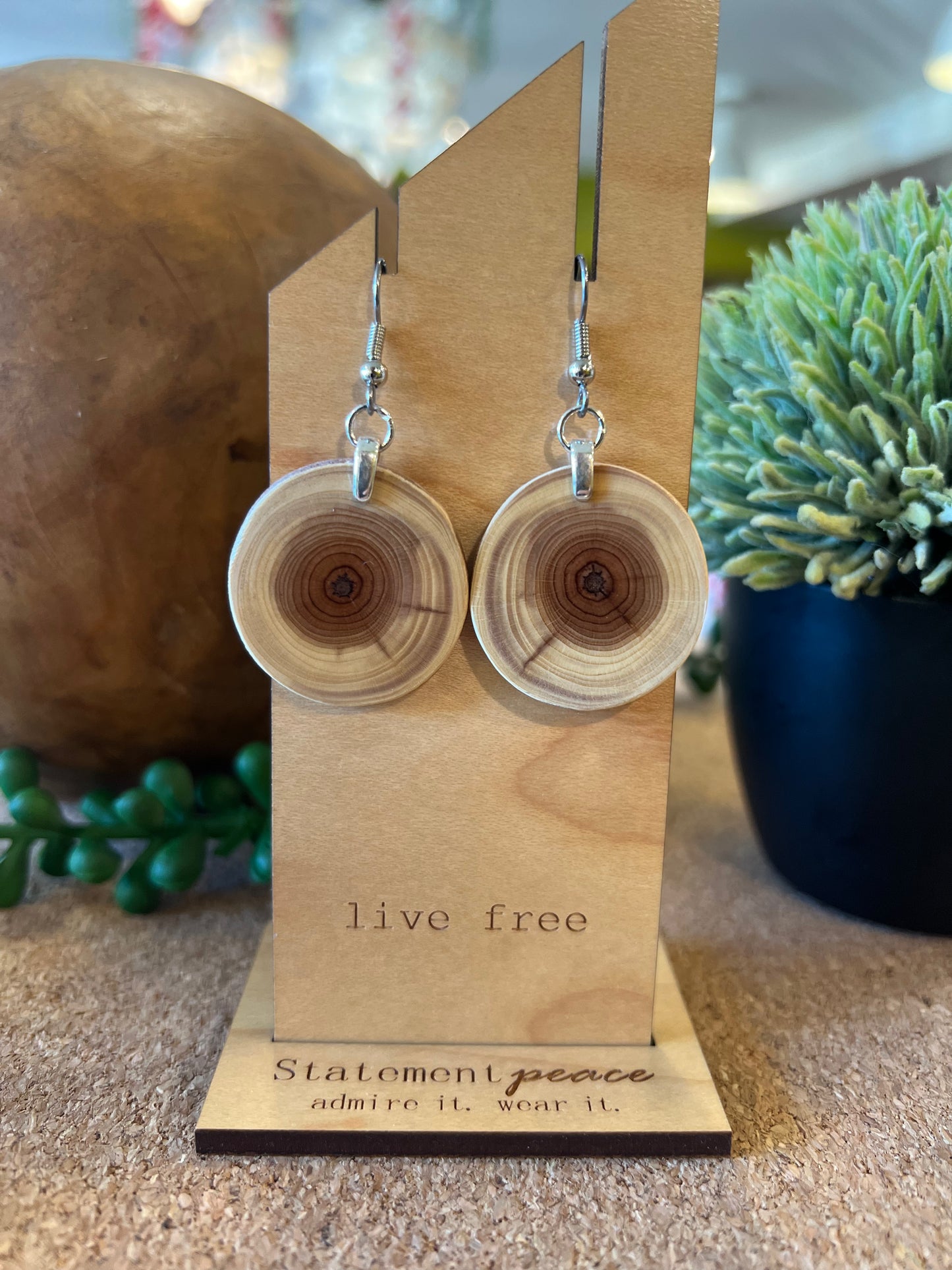 Handcrafted Wood & Resin Earrings