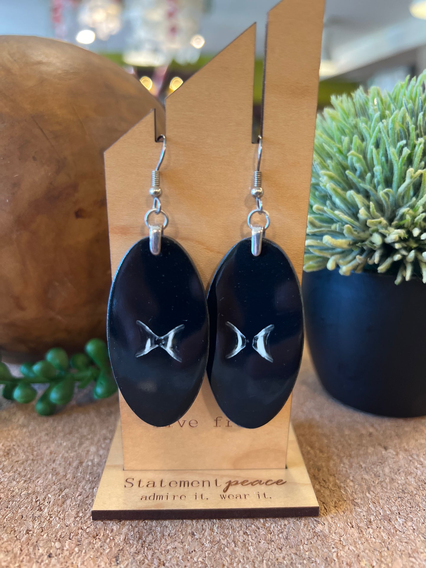 Handcrafted Wood & Resin Earrings