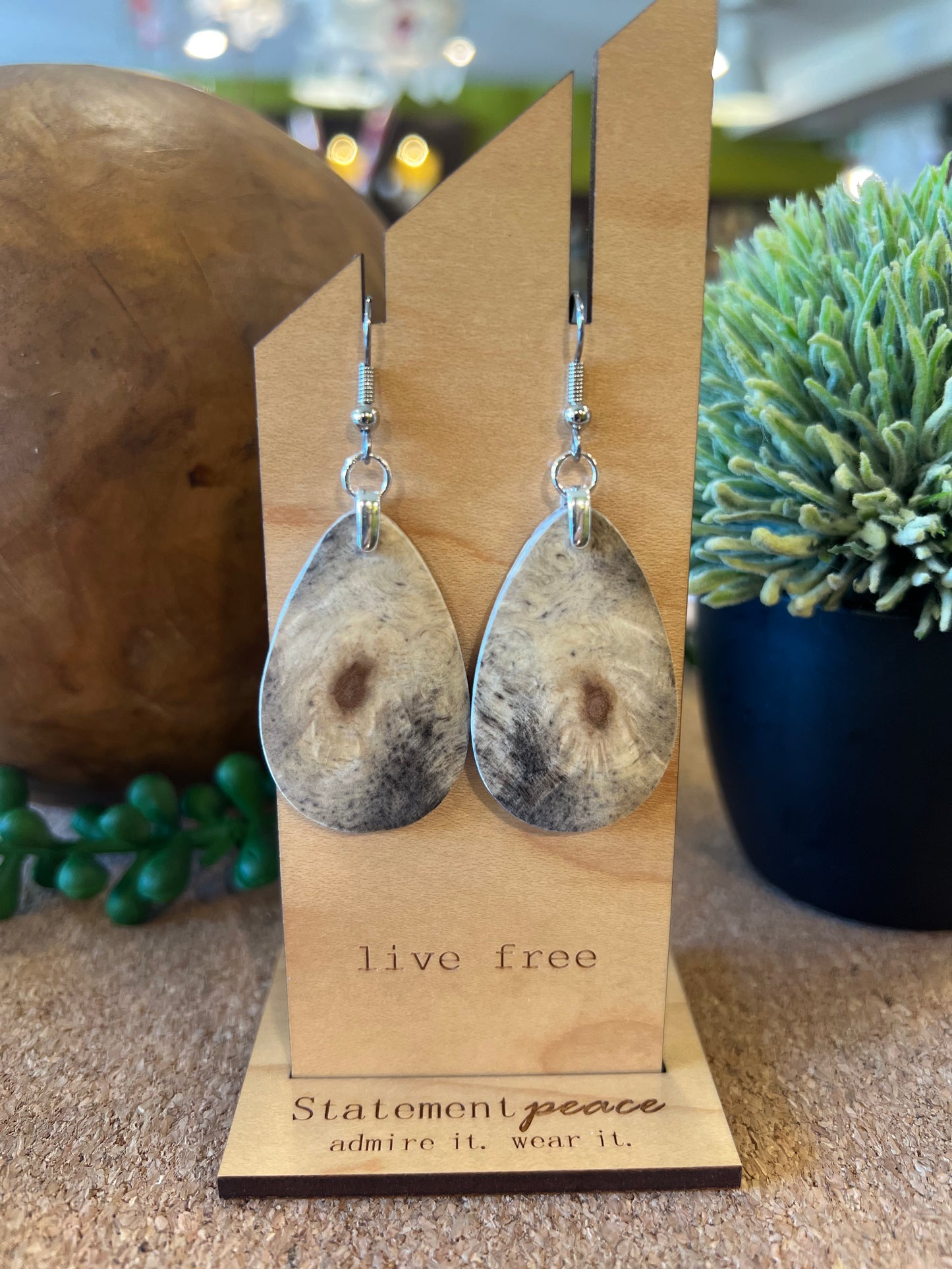 Handcrafted Wood & Resin Earrings