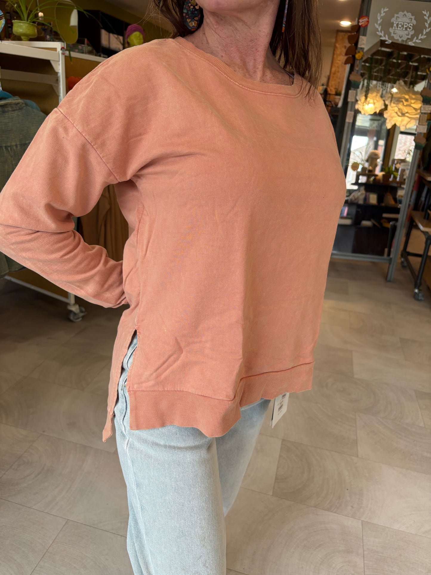 Vintage wash Orange Sweatshirt
