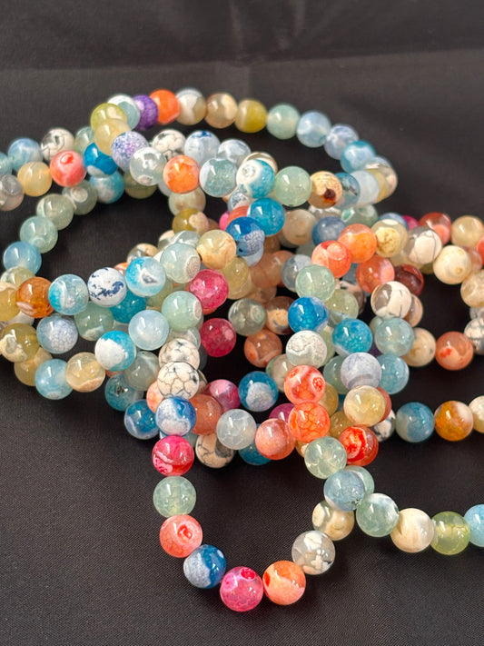 Fire Agate 8mm stretch bracelet