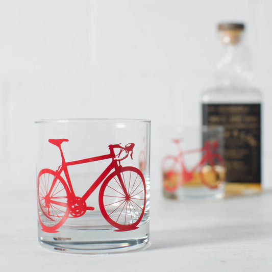 Sparta Bicycle Rocks Glass by Vital  | Red