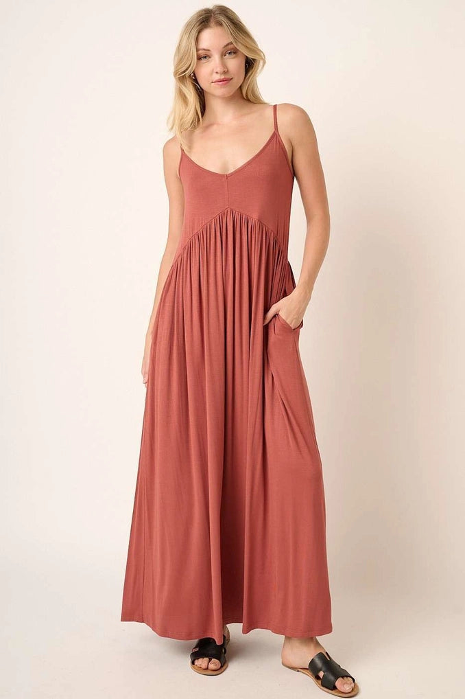 BABYDOLL MAXI KNIT TANK DRESS