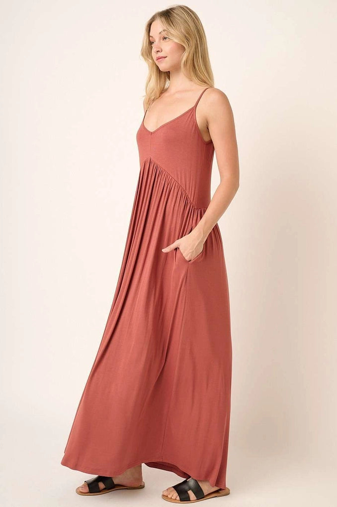 BABYDOLL MAXI KNIT TANK DRESS