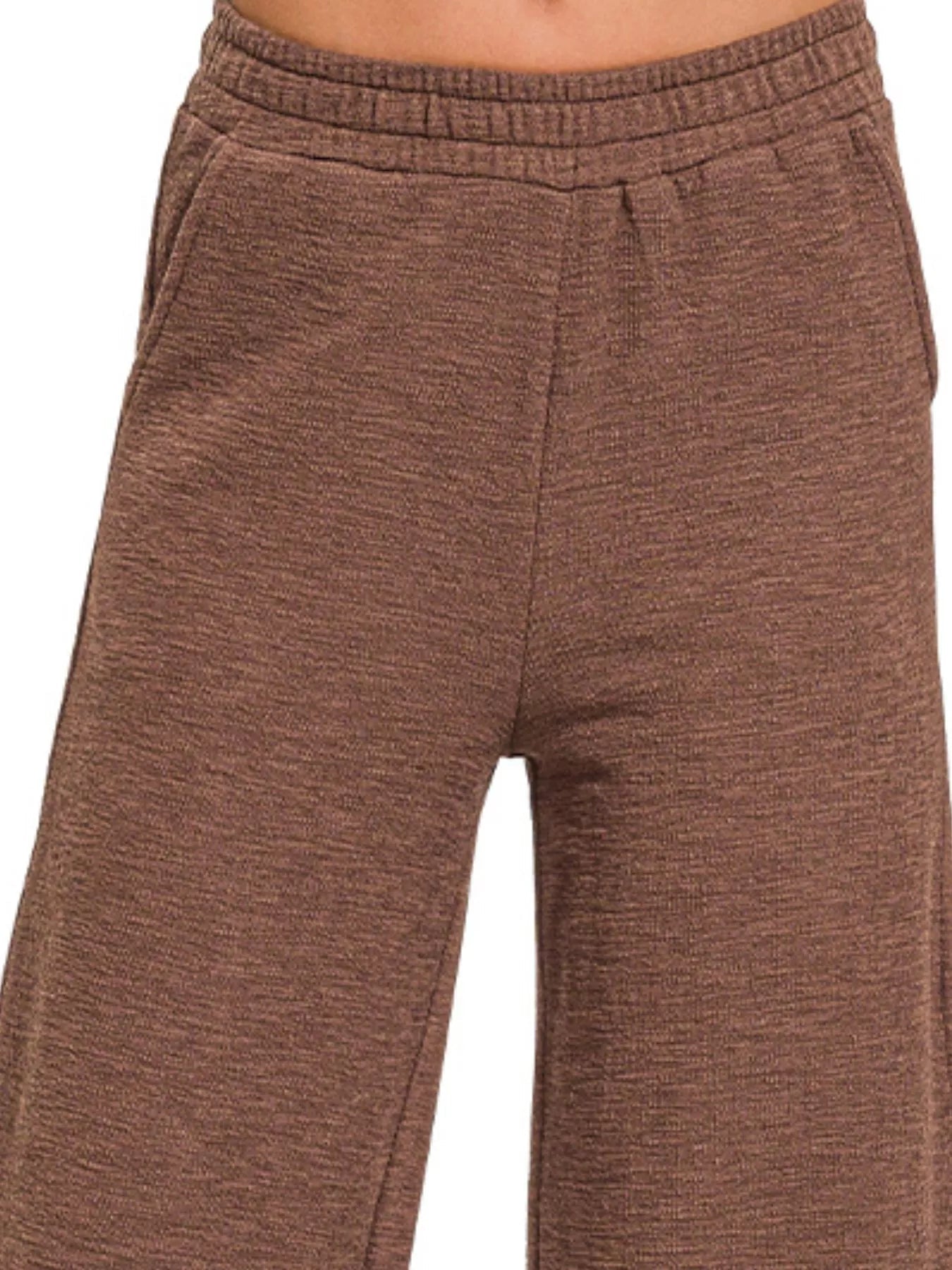 Brown cotton wide leg pants
