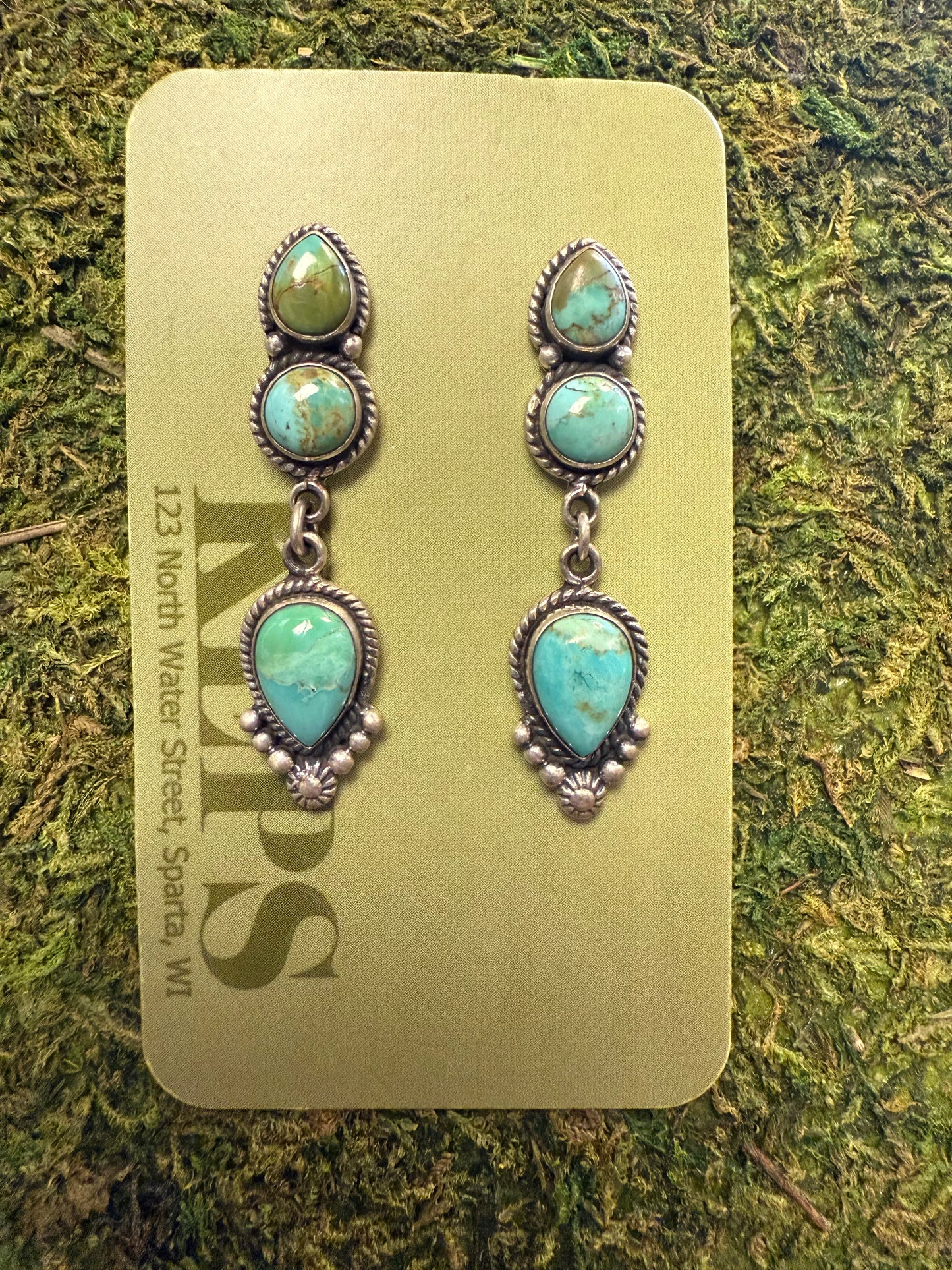 Sterling Silver & Turquoise 3 Tier Earrings
