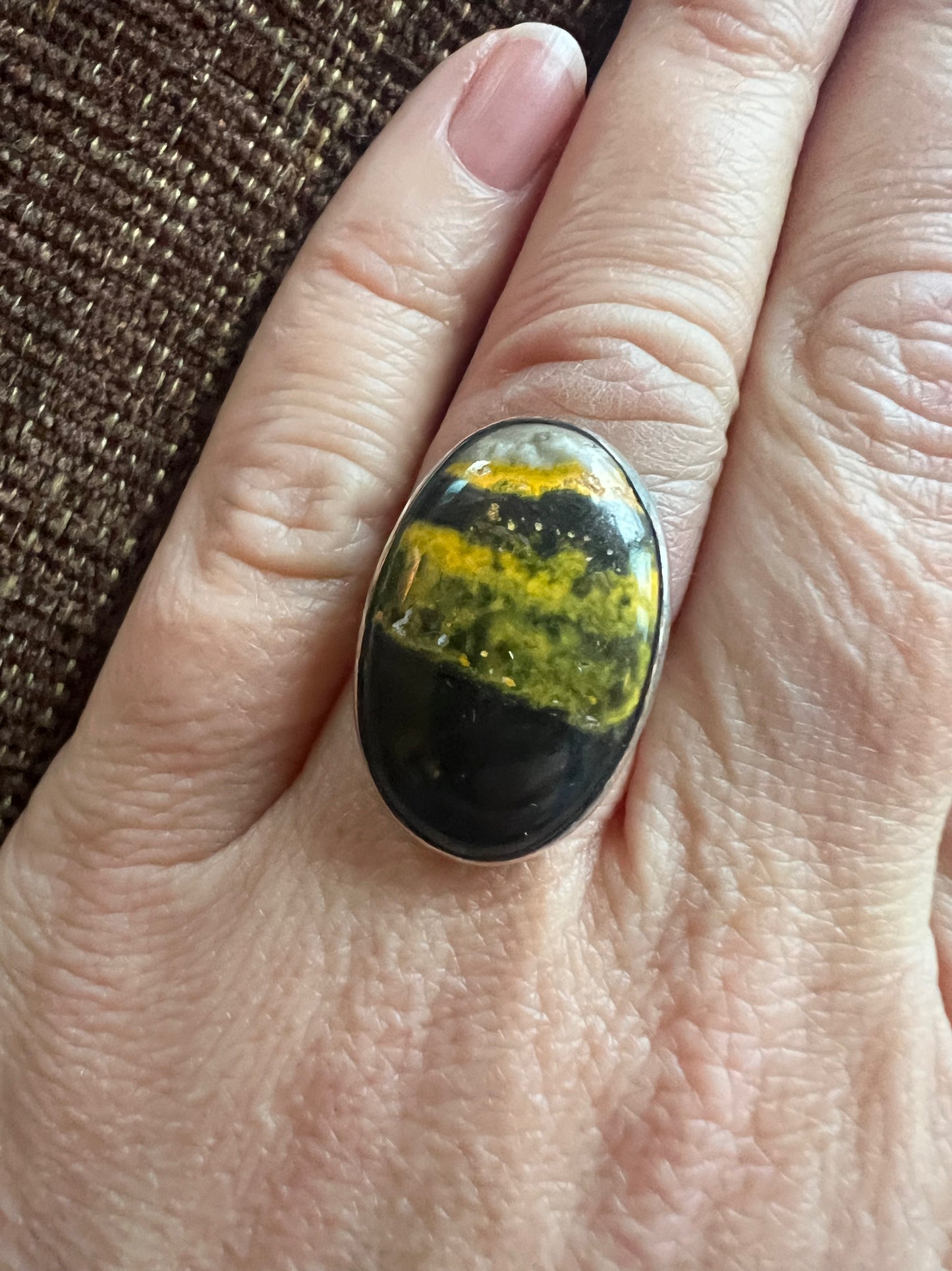 Bumble Bee Jasper Ring | Size 7