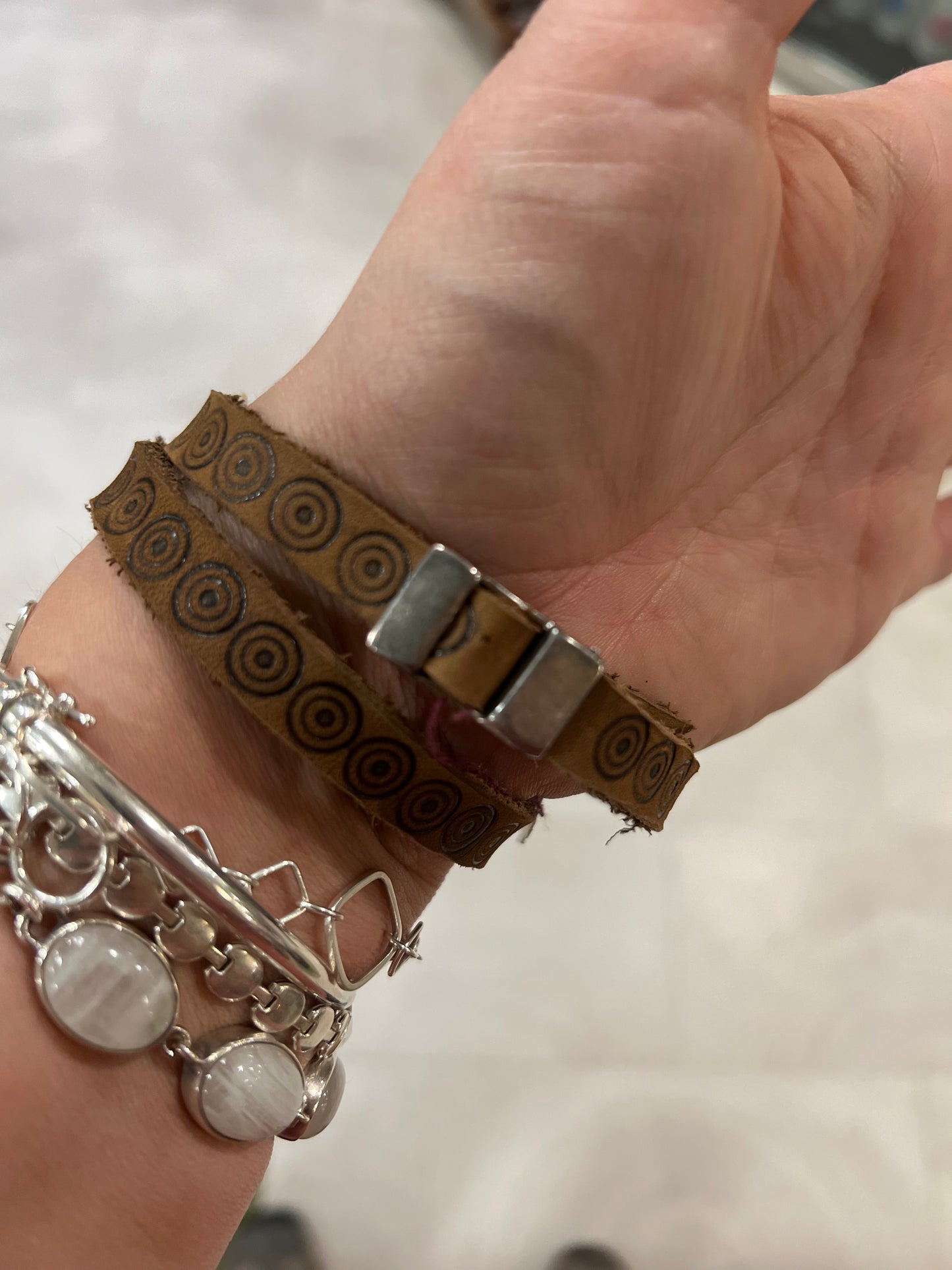 Leather Wrap Designed Bracelet