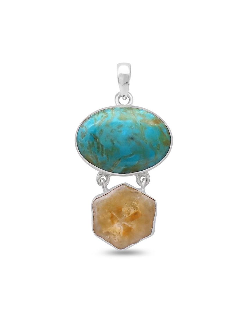 Turquoise & Citrine Pendant