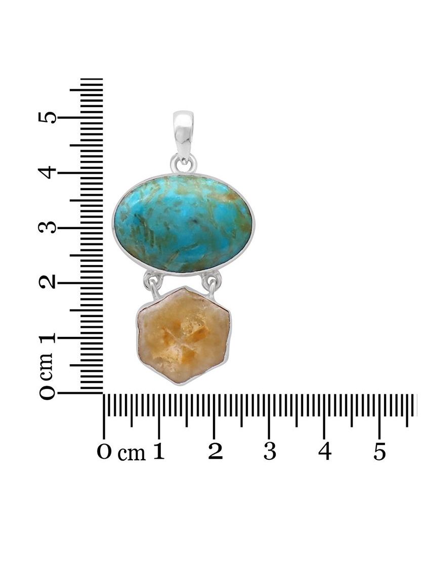 Turquoise & Citrine Pendant