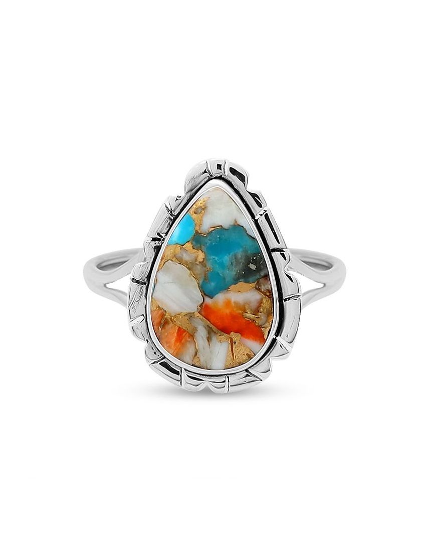 Spiny Oyster Turquoise Ring | Size 7