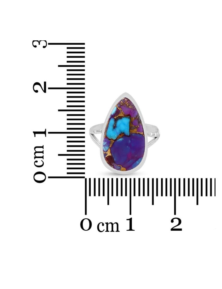 Blue Purple Copper Turquoise Ring | Size 6