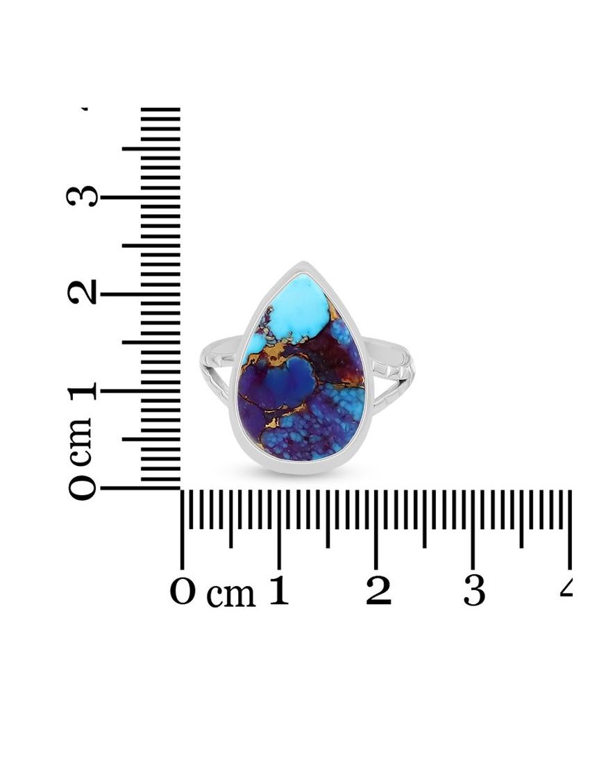 Blue Purple Copper Turquoise Ring | Size 9