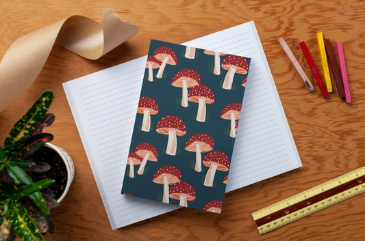 Navy Mushrooms Layflat Journal Notebook