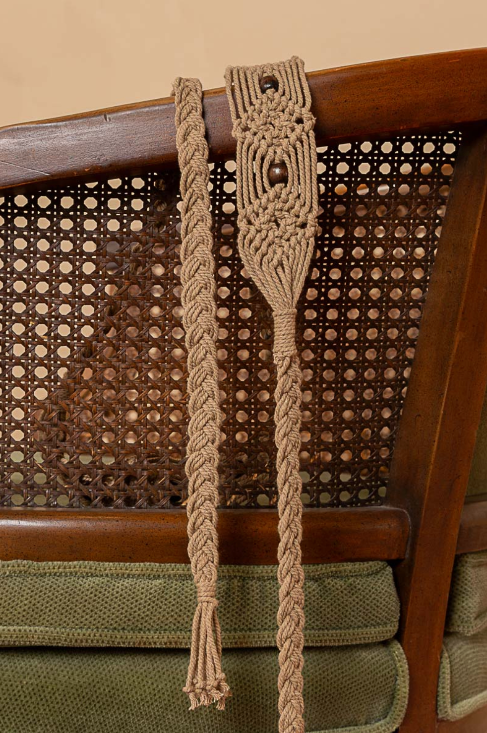 Macrame Knotted Beaded Braid String Belt