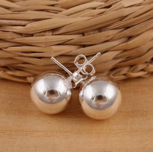 12mm Sterling Silver Ball Earrings