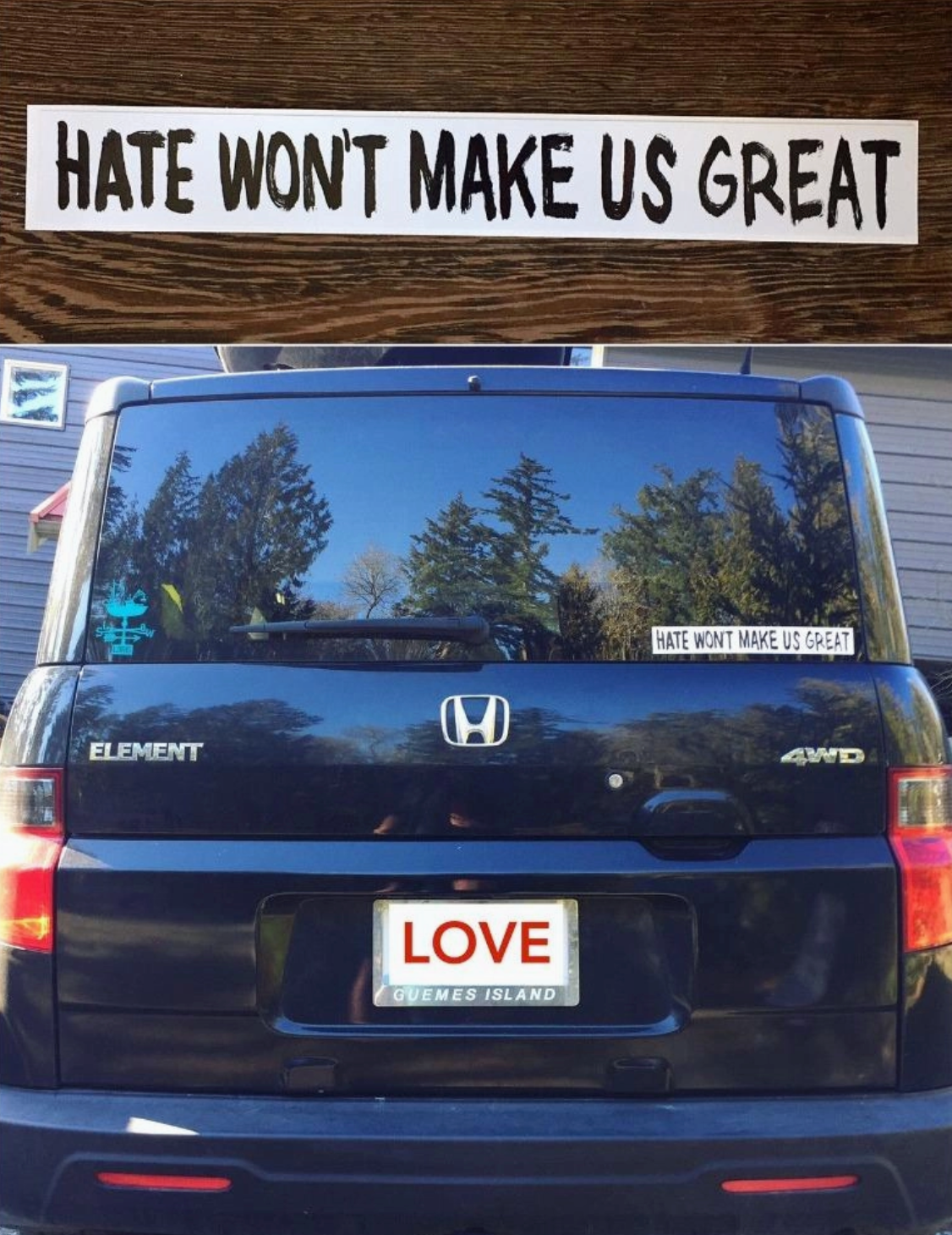 Hate Won't Make Us Great Sticker | by Slow Loris