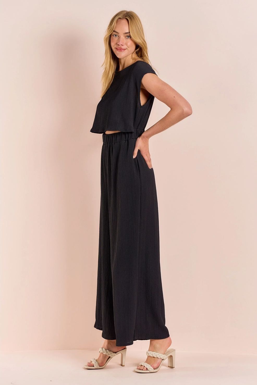 Capped Sleeve Jumpsuit l Hailey & Co.