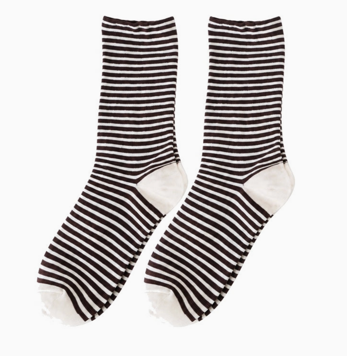 Color Contrast Striped Soft Crew Socks