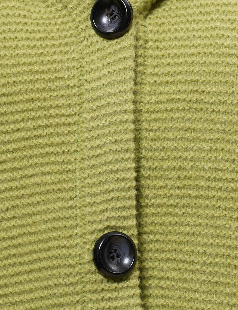 Button Hooded Solid Color Sweater Coat Cardigan