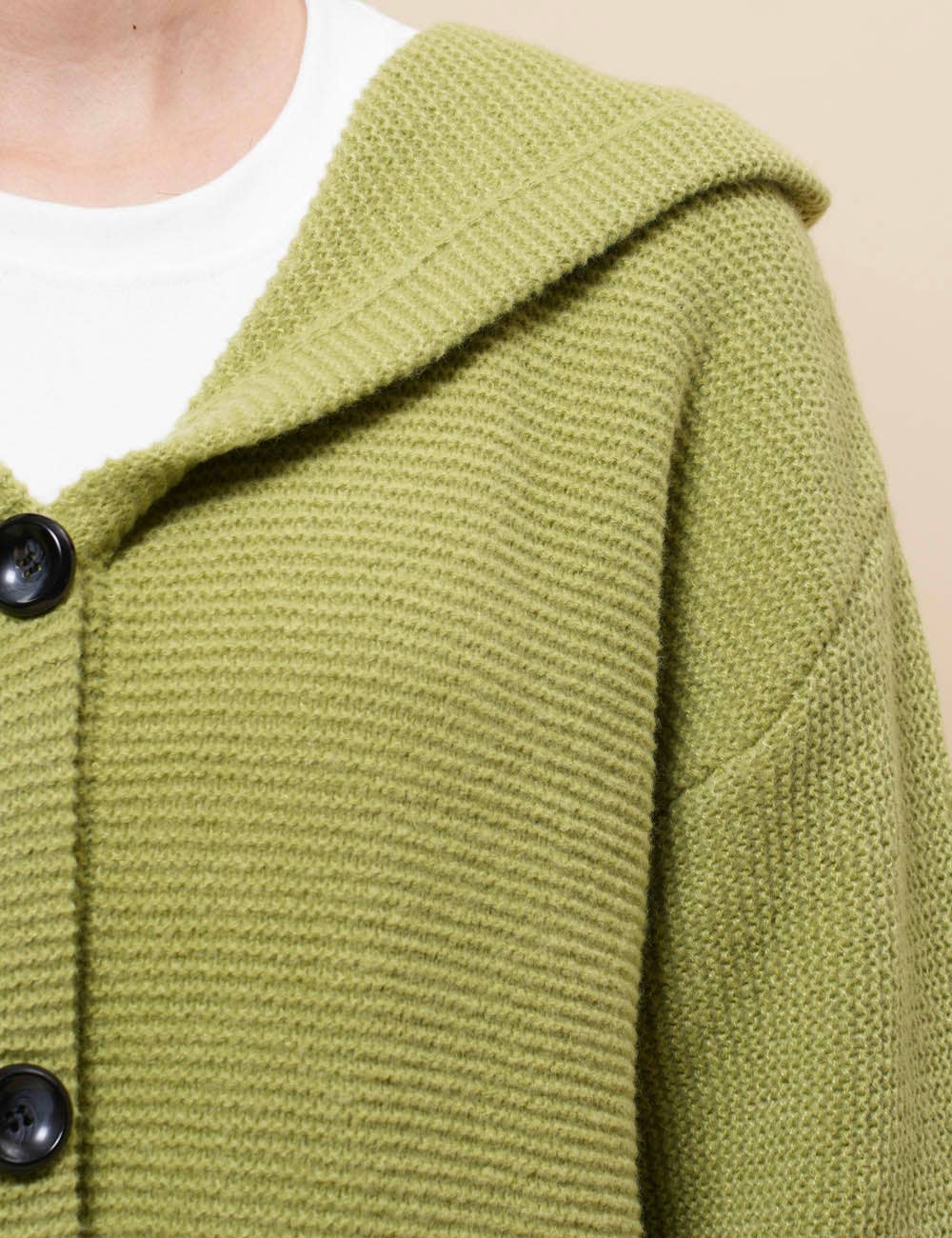 Button Hooded Solid Color Sweater Coat Cardigan
