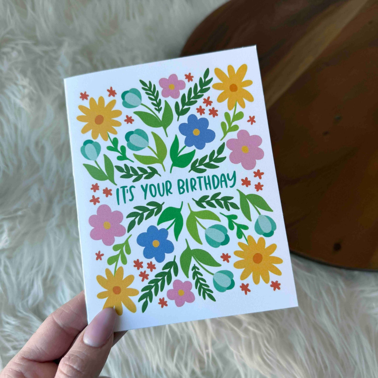 "It's your birthday" Bold Spring Floral Pattern Card