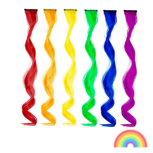 Rainbow Curls 6 Pack Clip-in Hair Extensions