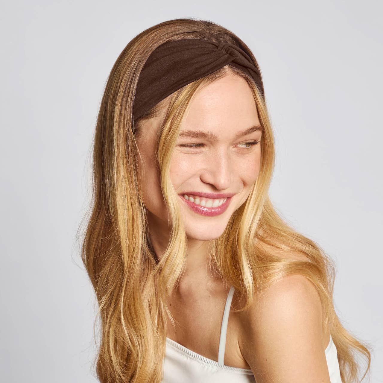 Recycled Fabric Wide Twist Headbands 2pc Set- Rosewood