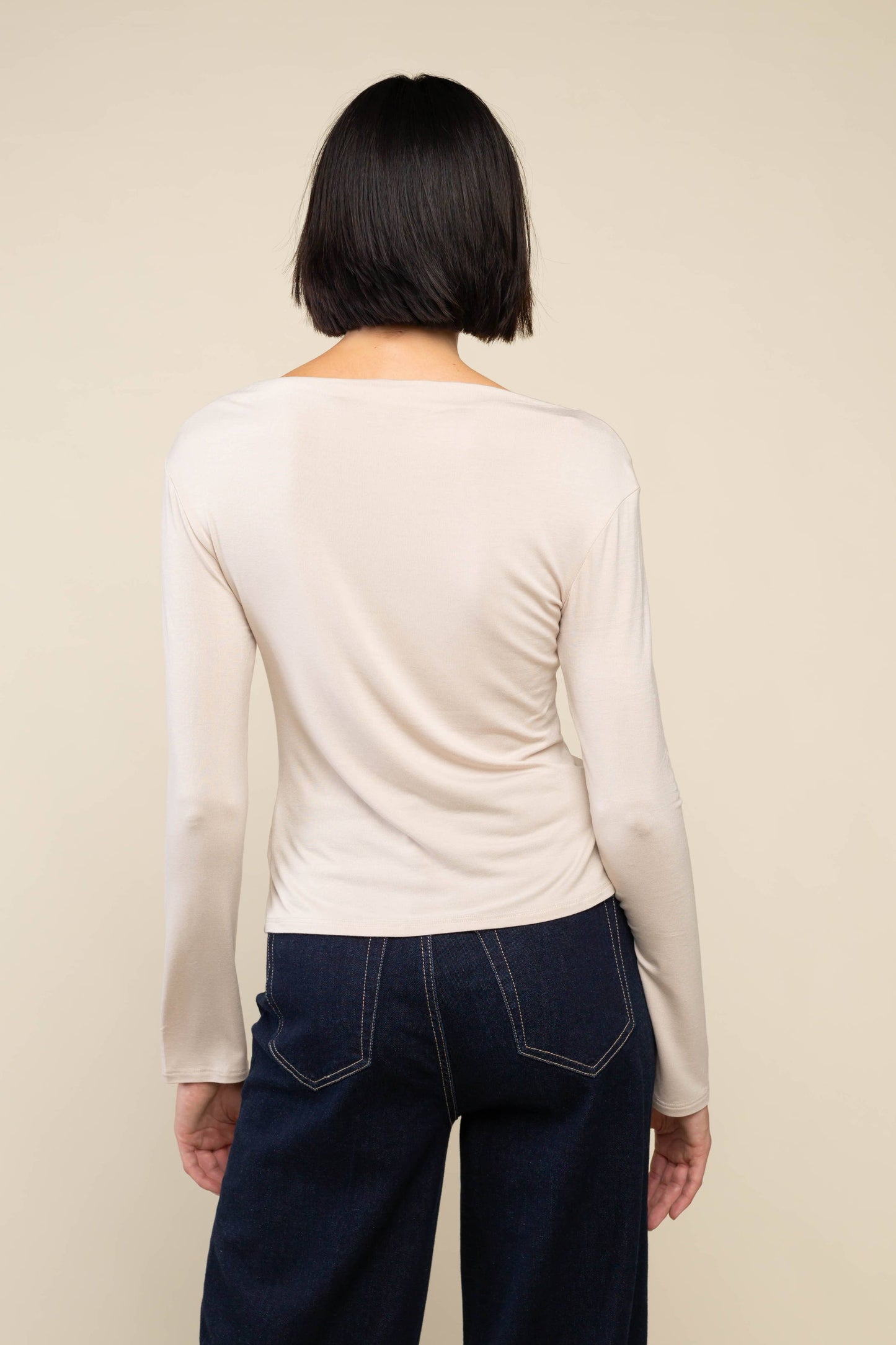 Salem Long Sleeve Boat Neck Top | Bamboo Siro Basic