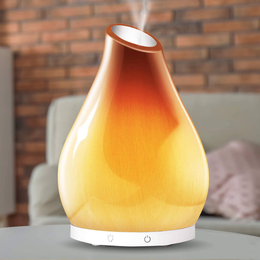 Bud Vase hand blown amber glass vase diffuser