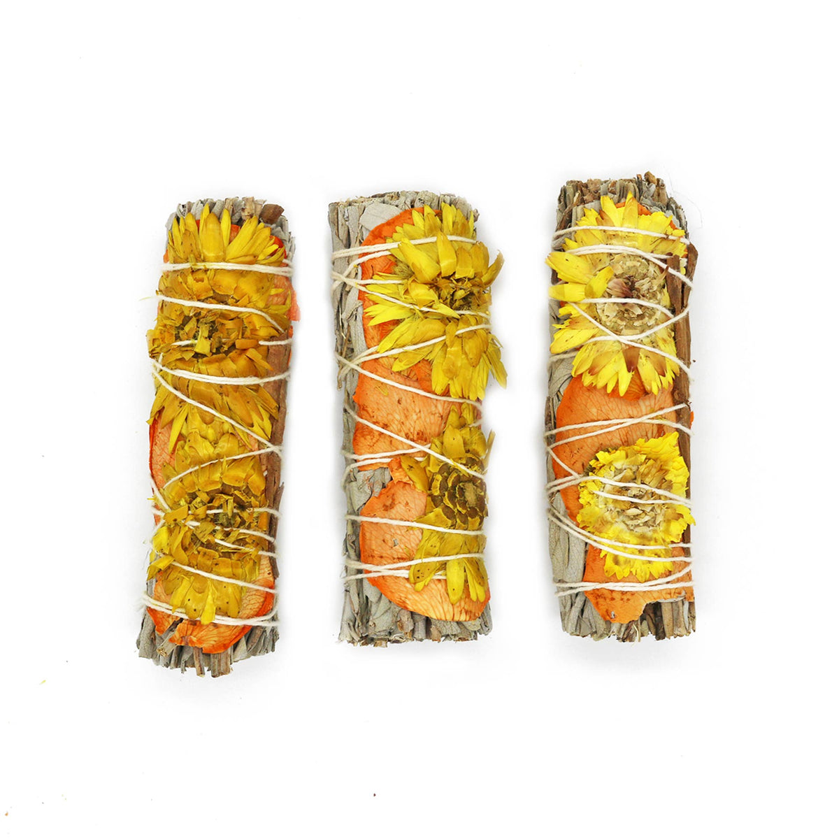 White Sage Smudge Stick, Rose & Cinnamon