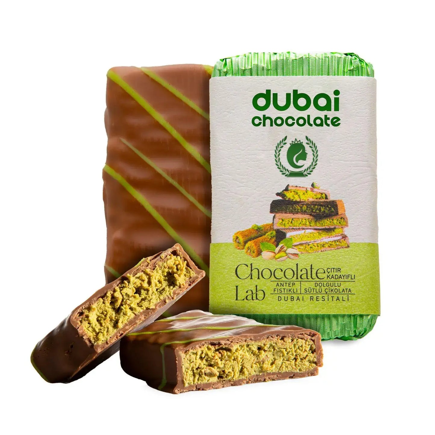 Dubai Chocolate Bar, Premium Pistachio (Bar)
