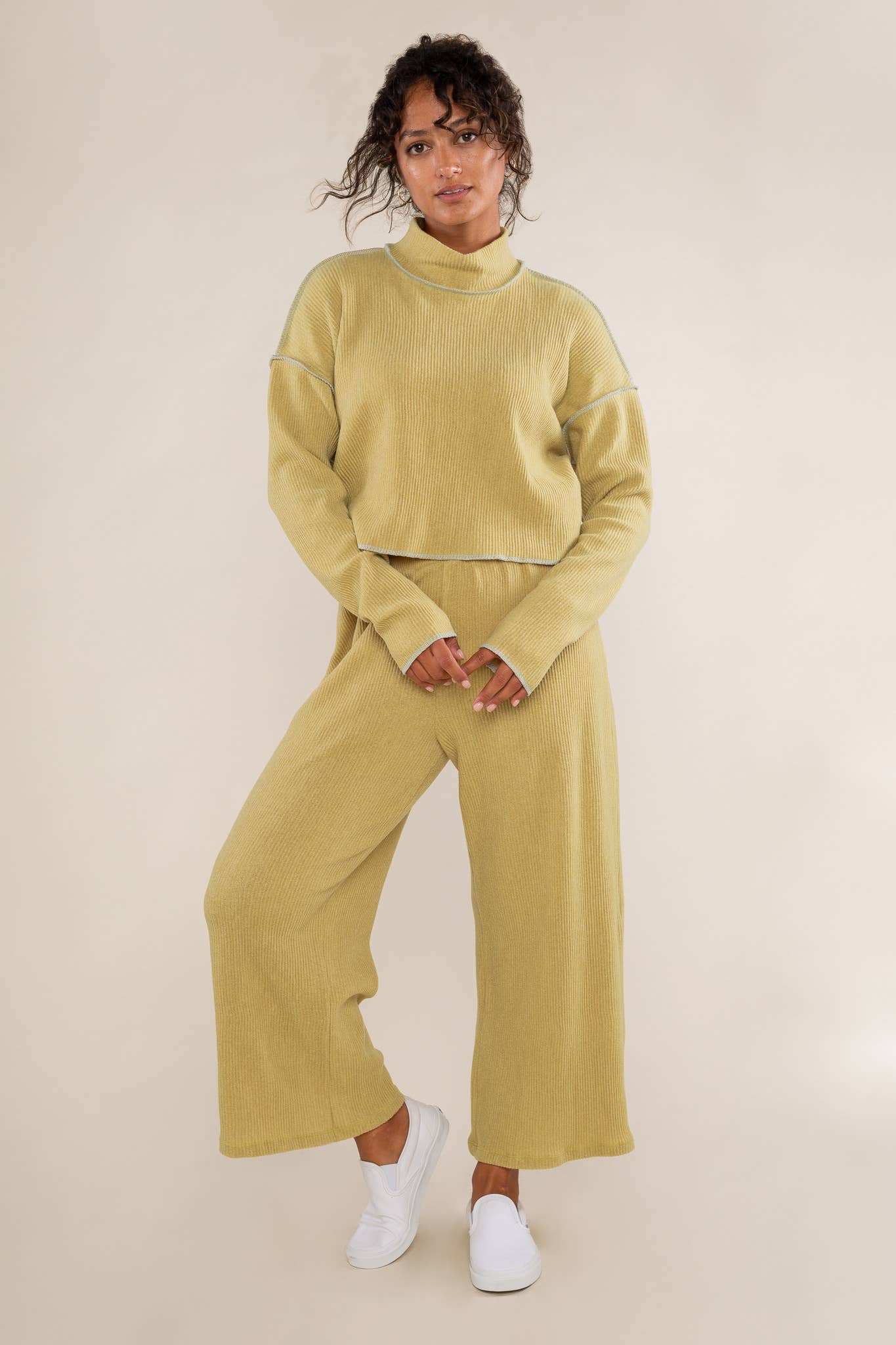 Winnie Pleated Turtleneck Top