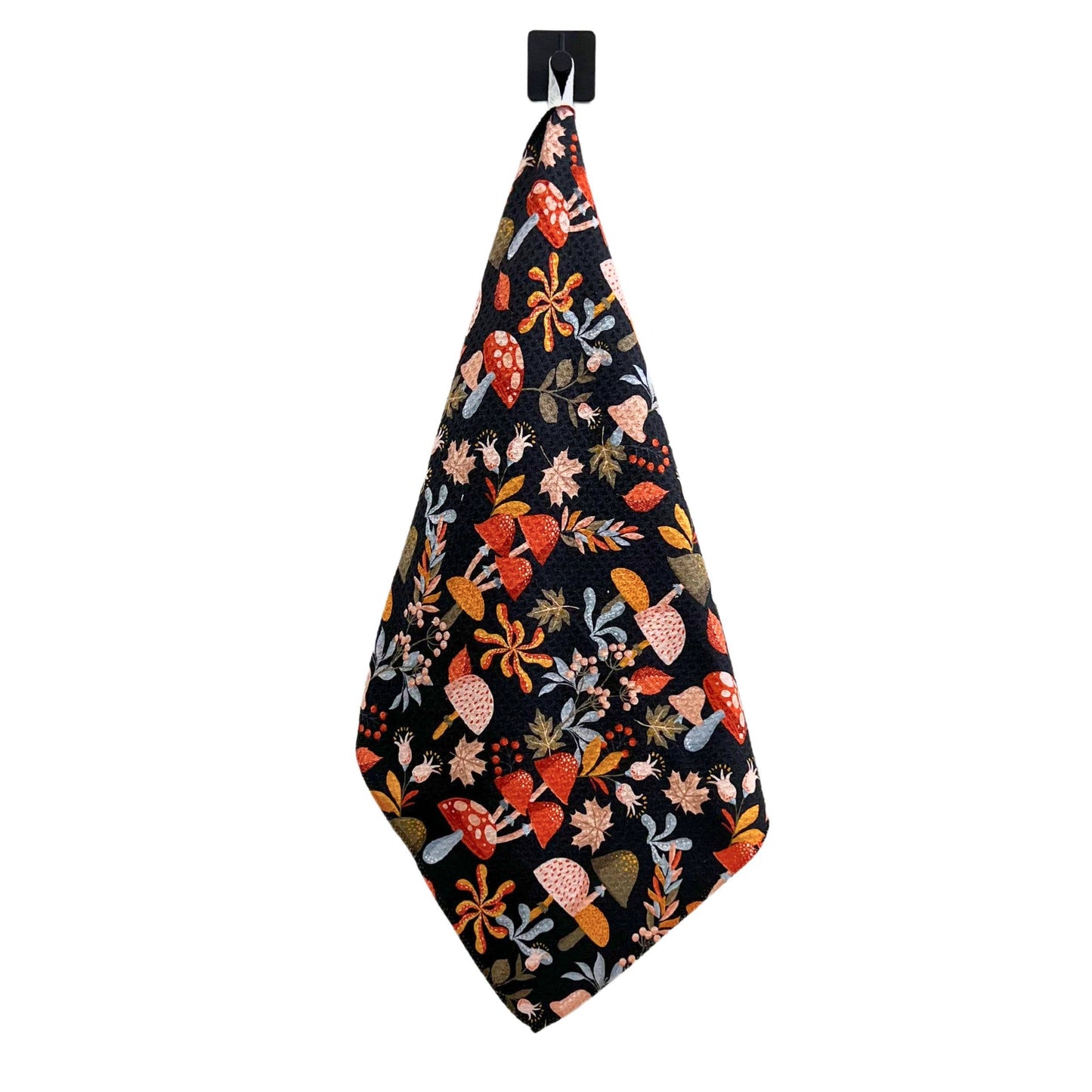 Mushrooms Harvest Tea Towel With Hanging Loop - Fall Decor