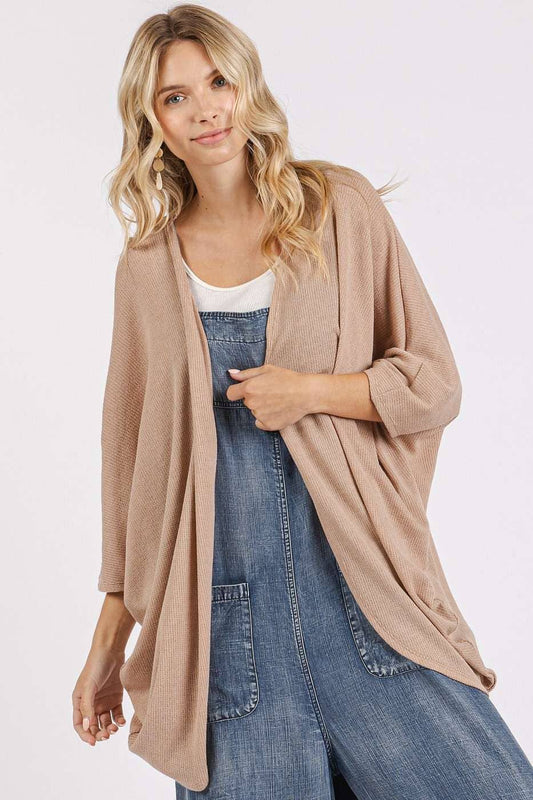 OPEN FRONT OVERSIZED FIT LIGHTWEIGHT CARDIGAN