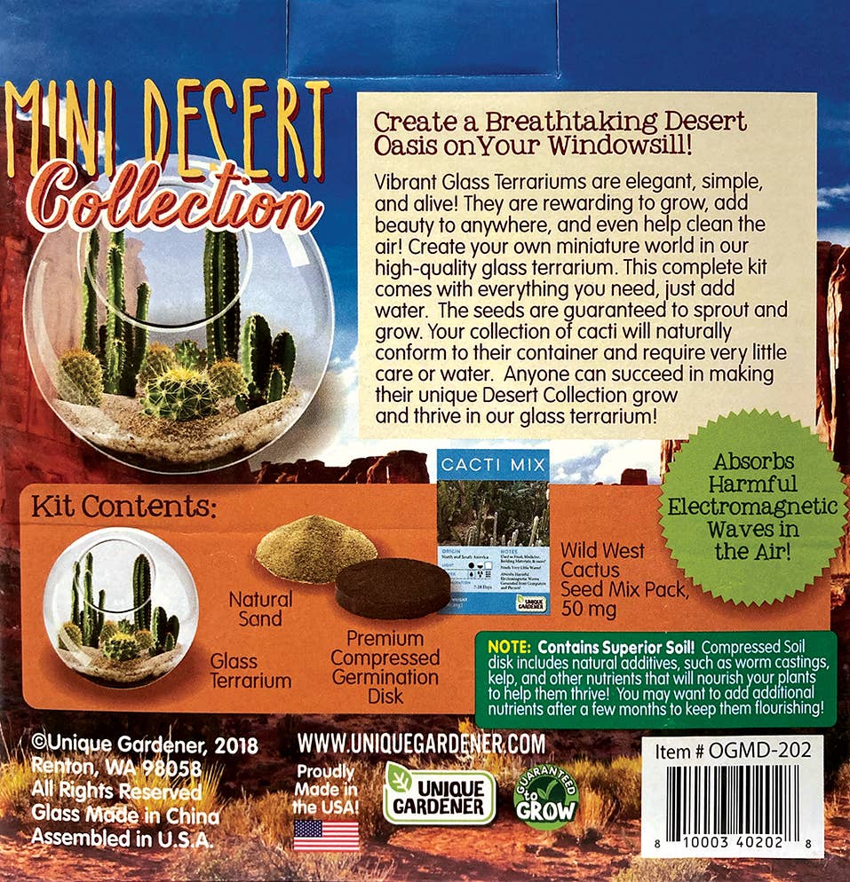 Mini Desert Collection Glass Terrarium