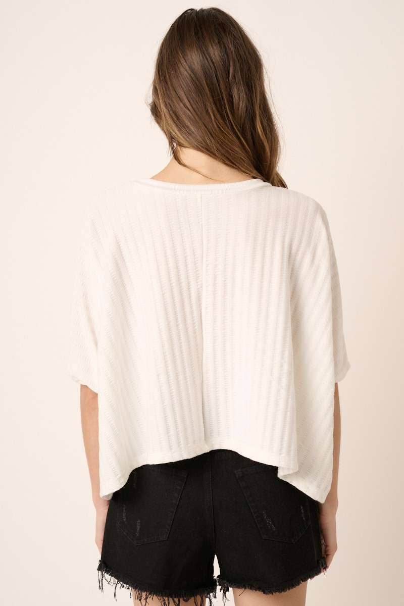 TEXTURE KNIT DOLMAN SLEEVE TOP