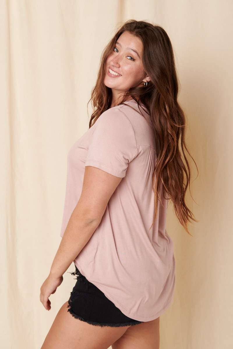 SCOOP NECK BAMBOO TOP - Plus