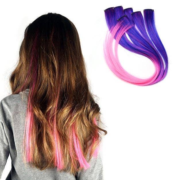 Tutti Fruity Purple and Pink Ombre Clip-in Hair Extension