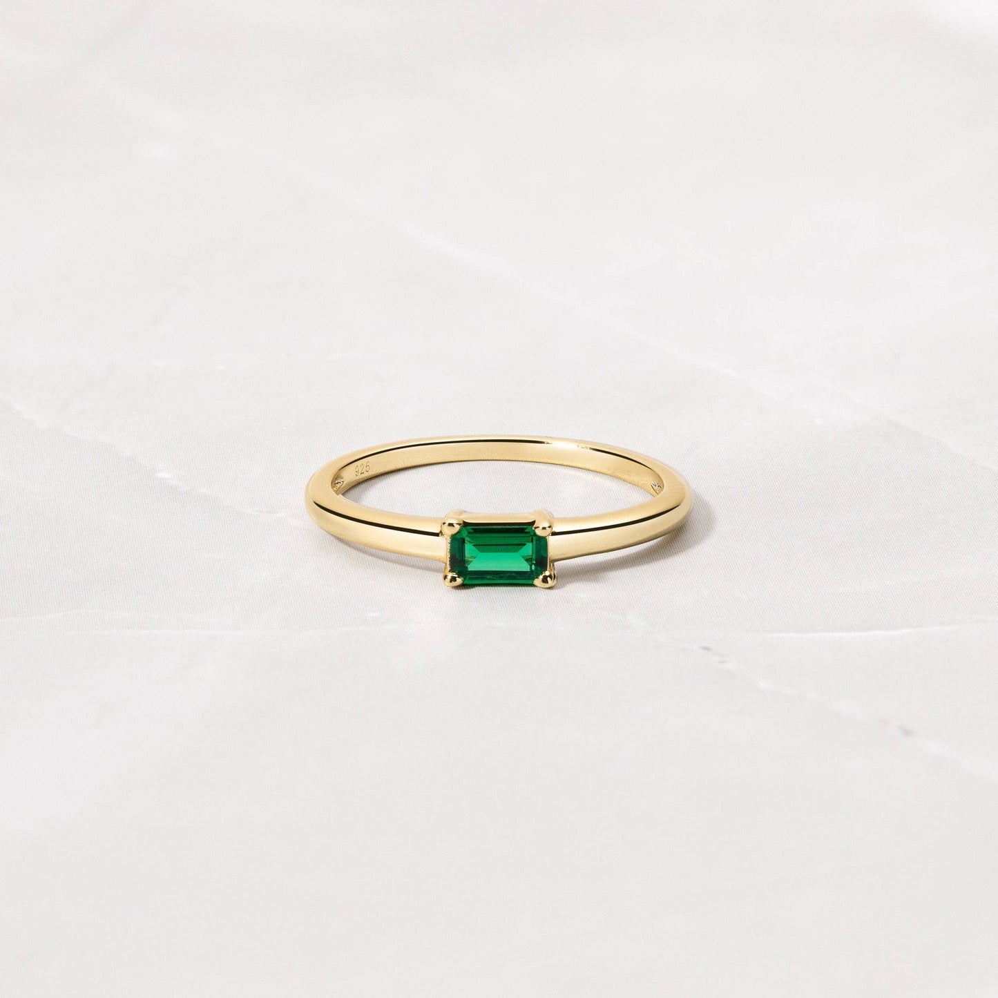 Emerald Baguette Ring
