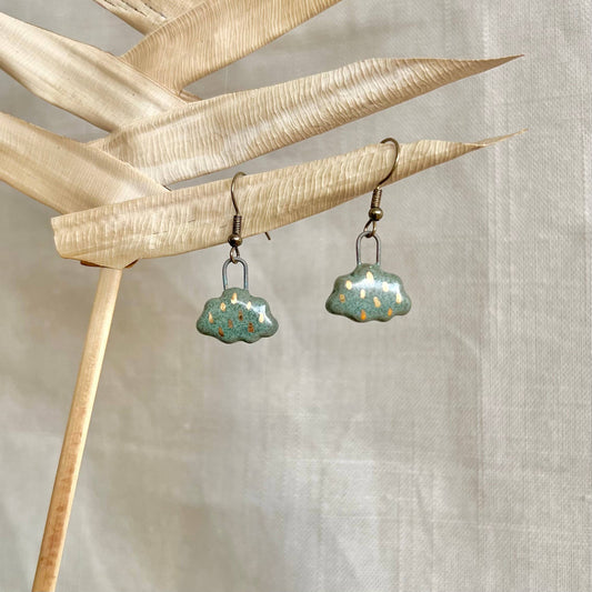 Ceramic Mini Storm Cloud Earrings