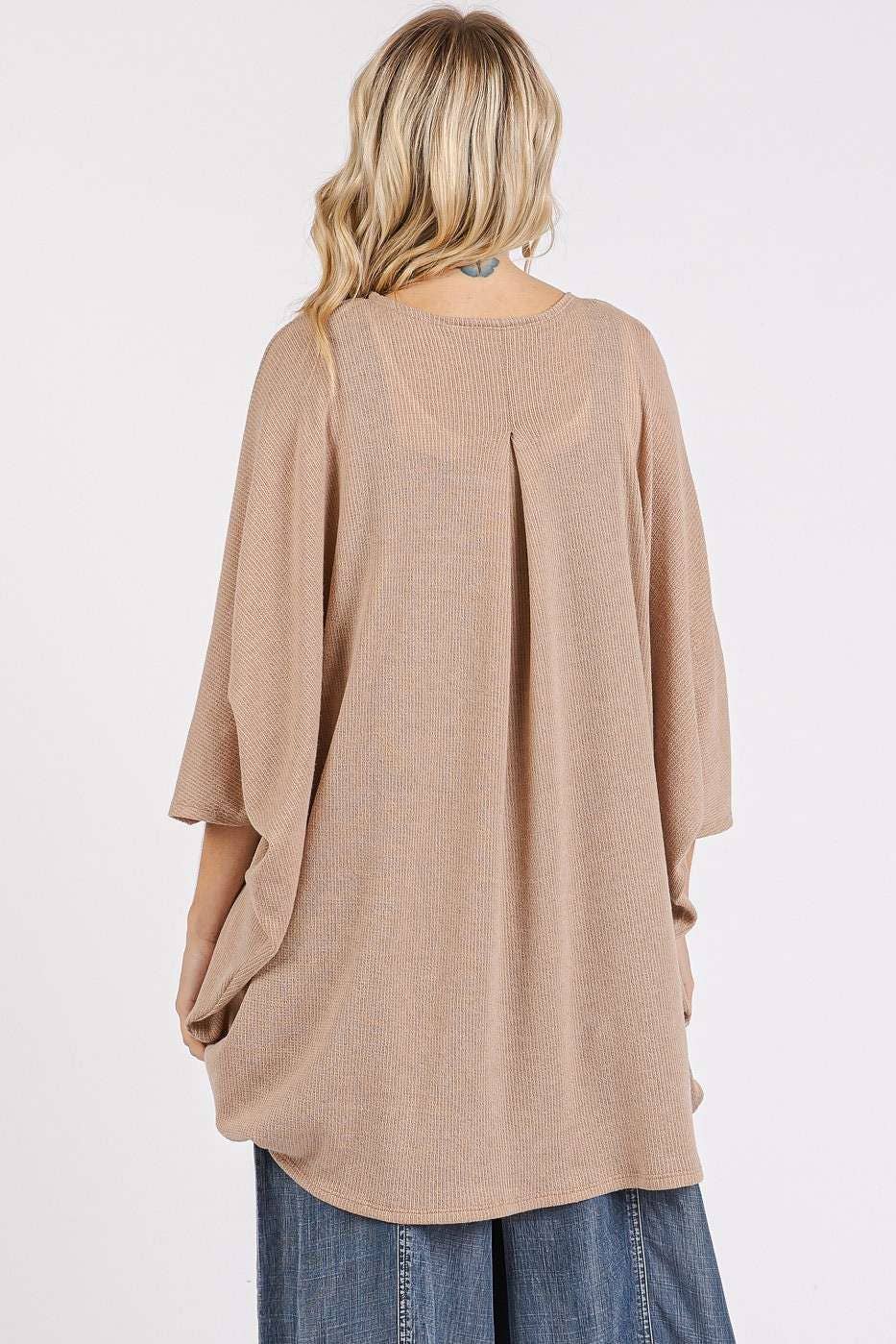 OPEN FRONT OVERSIZED FIT LIGHTWEIGHT CARDIGAN