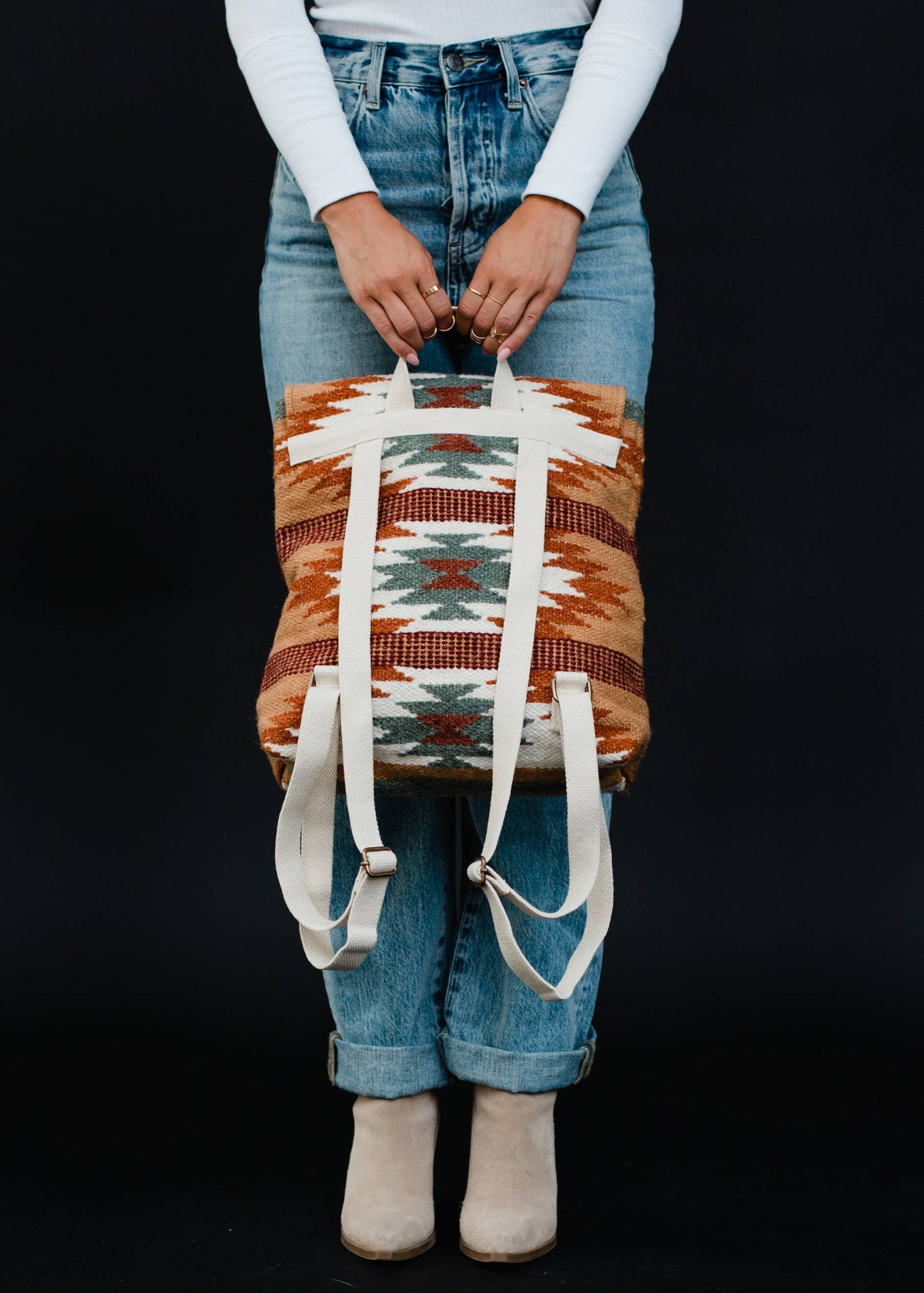 Brown, Rust & Teal Aztec Backpack
