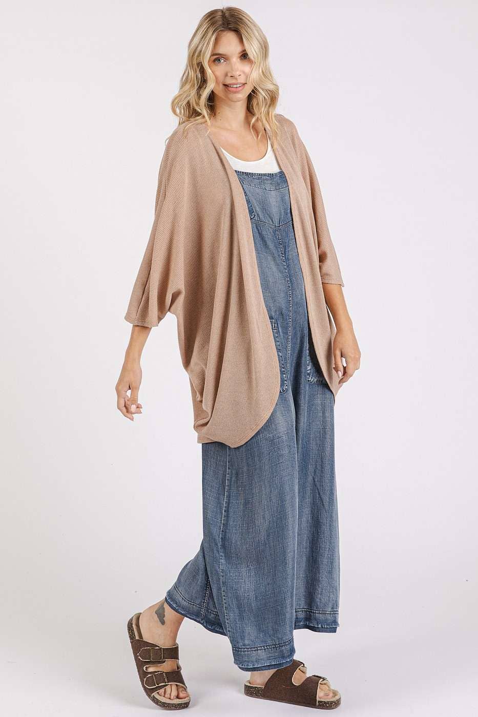 OPEN FRONT OVERSIZED FIT LIGHTWEIGHT CARDIGAN
